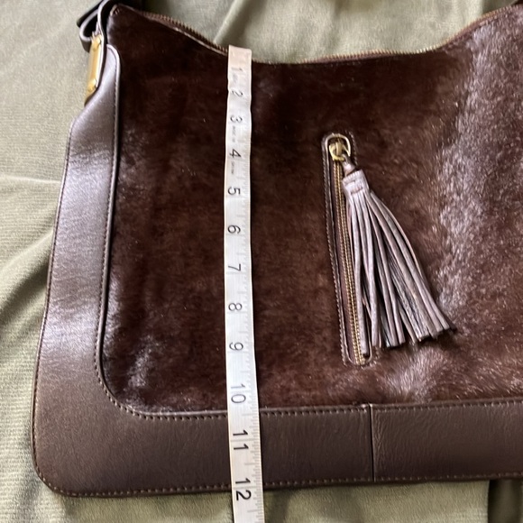 Aqua Madonna Elegant Brown Leather Shoulder Bag with tassel - Picture 13 of 13